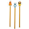 1 1/2&quot; Big Eye Safari Animals Rubber Pencil Toppers - 24 Pc. Image 1