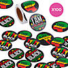 1 1/2" Black History Month Paper Stickers - 100 Pc. Image 1