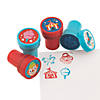 1 1/2" Blue & Red Carnival Party Plastic Stampers - 24 Pc. Image 1