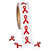 1 1/2" Bulk 500 Pc. Red Ribbon Awareness Paper Sticker Roll Image 1