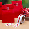 1 1/2" Bulk 500 Pc. Red Ribbon Awareness Paper Sticker Roll Image 1