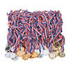 1 1/2" Bulk 72 Pc. 1st, 2nd & 3rd Place Award Medals on 32" Ribbons Image 1