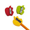 1 1/2" Bulk 72 Pc. Apple-Shaped Plastic Pencil Sharpeners Image 1