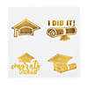 1 1/2" Bulk 72 Pc. Graduation Gold Foil Paper Temporary Tattoos Image 1