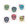 1 1/2" Bulk 72 Pc. Sugar Skull Multicolor Paper Temporary Tattoos Image 1
