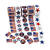 1 1/2" Bulk Classic Patriotic Paper Sticker Roll Assortment - 500 Stickers Image 1