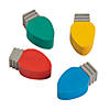 1 1/2" Christmas Tree Lightbulb-Shaped Rubber Erasers - 24 Pc. Image 1