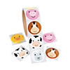 1 1/2" Farm Animal Face Multicolor Paper Sticker Roll - 100 Pc. Image 1