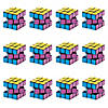 1 1/2&quot; Mini Assorted Bright Colors Plastic Puzzle Cubes - 12 Pc. Image 1
