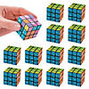 1 1/2&quot; Mini Bright Printed Pattern Plastic Puzzle Cubes - 12 Pc. Image 1