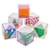 1 1/2" Mini Glitter Cube Clear Plastic Brain Teasers - 24 Pc. Image 1
