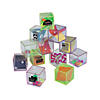1 1/2" Mini Glitter Cube Clear Plastic Brain Teasers - 24 Pc. Image 3