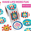 1 1/2" Multicolor Carnival Paper Stickers - 100 Pc. Image 2