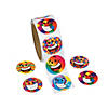 1 1/2" Multicolor Funky Smile Face Paper Sticker Roll - 100 Pc. Image 1