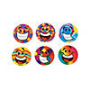 1 1/2" Multicolor Funky Smile Face Paper Sticker Roll - 100 Pc. Image 1