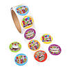 1 1/2" Multicolor Happy Birthday Sticker Roll - 100 Pc. Image 1