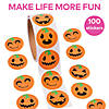 1 1/2" Pumpkin Jack-O'-Lantern Face Paper Sticker Roll - 100 Pc. Image 3