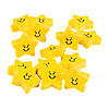 1 1/2" Smile Face Star Yellow Rubber Erasers - 24 Pc. Image 1