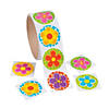 1 1/2" Spring Bright Flower Multicolor Paper Sticker Roll - 100 Pc. Image 1