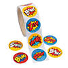 1 1/2" Superhero Comic Book Sound Effect Paper Sticker Roll - 100 Pc. Image 1