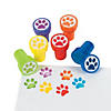 1 1/2" x 1" Bright Colors Paw Print Plastic Stampers - 24 Pc. Image 1