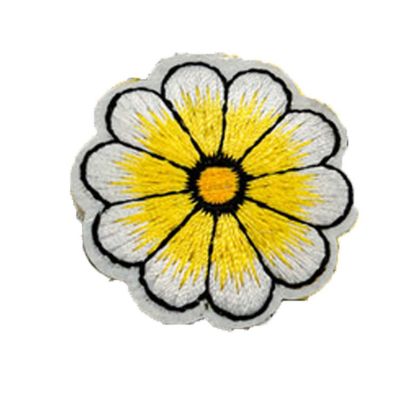 1 1/2" Yellow Daisy Flower Iron On Patch 72 Pack Image 2