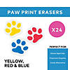 1 1/2" Yellow, Red or Blue Paw Print Rubber Erasers - 24 Pc. Image 2