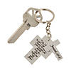 1 1/4" - 1 1/2" Religious Graduation Crosses Metal Keychains - 12 Pc. Image 1