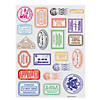 1 1/4" - 1 3/4" Bulk 24 Pc. Bright Colors Passport Stamp Sticker Sheets Image 1