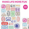 1 1/4" - 1 3/4" Bulk 24 Pc. Bright Colors Passport Stamp Sticker Sheets Image 2
