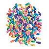 1 1/4&quot; Bulk 144 Pc. Neon Funny Face Pencil Top Rubber Erasers Image 1