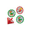 1 1/4" Bulk 48 Pc. Mini Christmas Santa & Reindeer Plastic Spin Tops Image 1