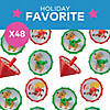 1 1/4" Bulk 48 Pc. Mini Christmas Santa & Reindeer Plastic Spin Tops Image 1