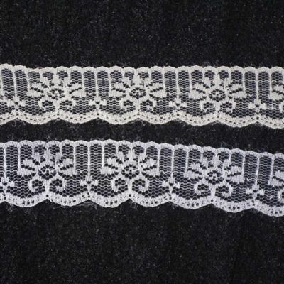 1 1/4" Wide x 400 Yards White Flat Lace Roll Image 2