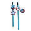 1 1/4&quot; x 1 1/2&quot; Bulk 48 Pc. Patriotic Themed Rubber Pencil Charms Assortment Image 1