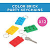 1 1/4&quot; x 2&quot; Bright Color Brick Party Rubber Keychains &amp;#8211; 12 Pc. Image 2