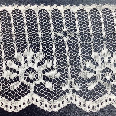 1 1/4" x 400 Yards Ivory Flat Lace Roll Image 1