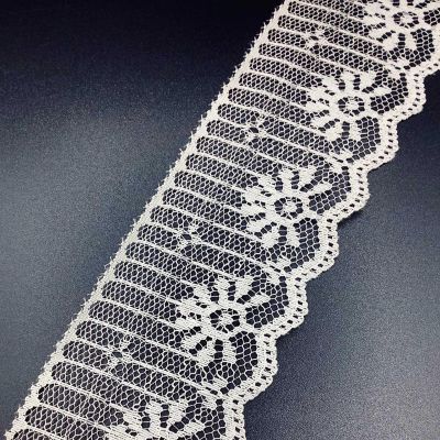 1 1/4" x 400 Yards Ivory Flat Lace Roll Image 2