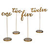 1 - 12 Gold Calligraphy Table Numbers - 12 Pc. Image 1