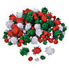 1/2" - 1" Bulk 150 Pc. Glitter Christmas Red, Green & White Acrylic Pom-Poms Image 1