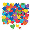 1" - 2" Bulk 532 Pc. Bright Heart Solid Color Self-Adhesive Foam Shapes Image 1
