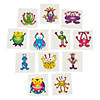 1/2&quot; Bulk 72 Pc. Bright Colors Smiling Monster Temporary Tattoos Image 1