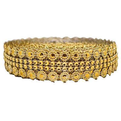 1.25" x 10 Yards Gold / Gold Mesh Wrap Image 1