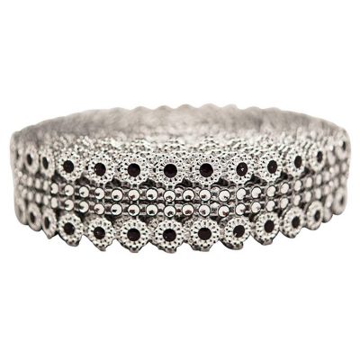 1.25" x 10 Yards Silver / Black Mesh Wrap Image 2