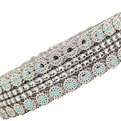 1.25" x 10 Yards Silver / Blue Mesh Wrap Image 1