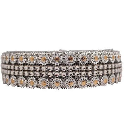 1.25" x 10 Yards Silver / Champagne Mesh Wrap Image 1
