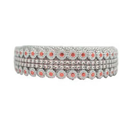 1.25" x 10 Yards Silver / Red Mesh Wrap Image 2