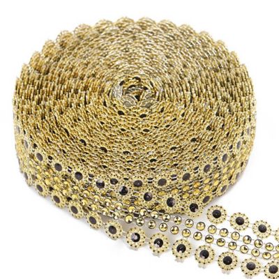 1.25"x 10 Yards Gold / Black Mesh Wrap Image 1