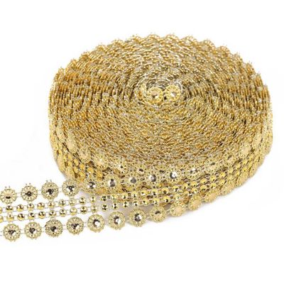 1.25"x 10 Yards Gold / Champagne Mesh Wrap Image 1
