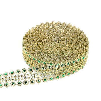 1.25"x 10 Yards Gold / Hunter Green Mesh Wrap Image 1